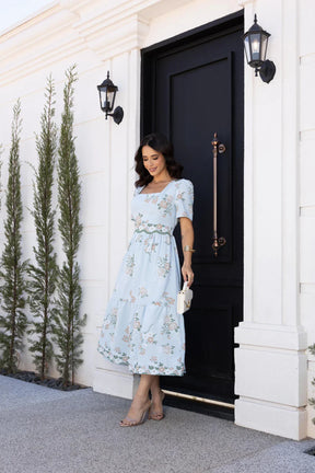 Vestido midi azul floral REF. 9246