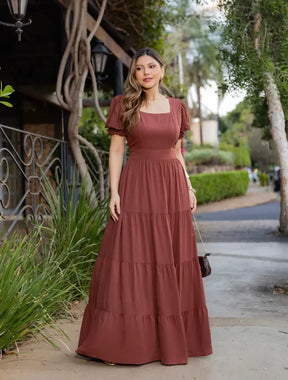 Vestido longo marrom REF. 9789