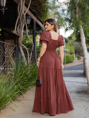 Vestido longo marrom REF. 9789