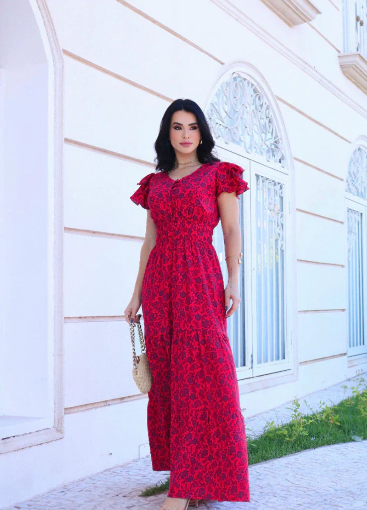 Vestido longo estampado