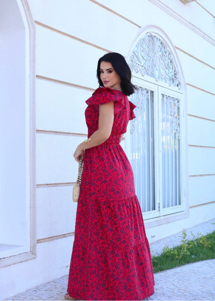 Vestido longo estampado