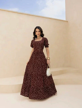 Vestido longo marrom REF. 8647