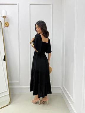 Vestido maxi midi preto REF. 9790