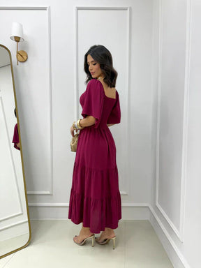 Vestido maxi midi marsala REF. 9790