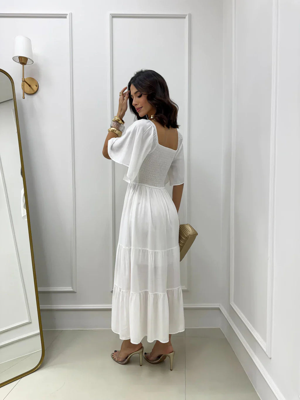 Vestido maxi midi branco REF. 9790