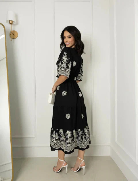 Vestido midi preto REF. 9145