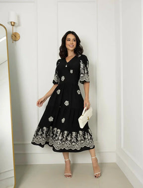 Vestido midi preto REF. 9145