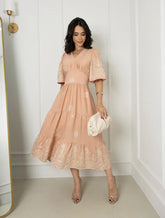 Vestido midi bege REF. 9145