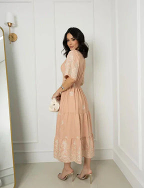 Vestido midi bege REF. 9145