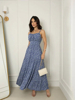 Vestido longo estampa azul REF. 9245