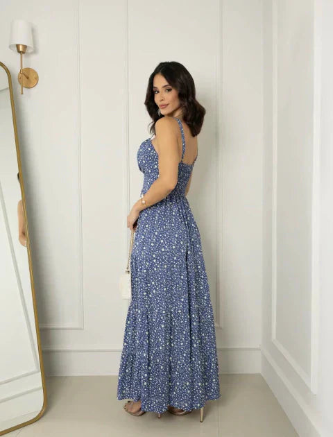 Vestido longo estampa azul REF. 9245
