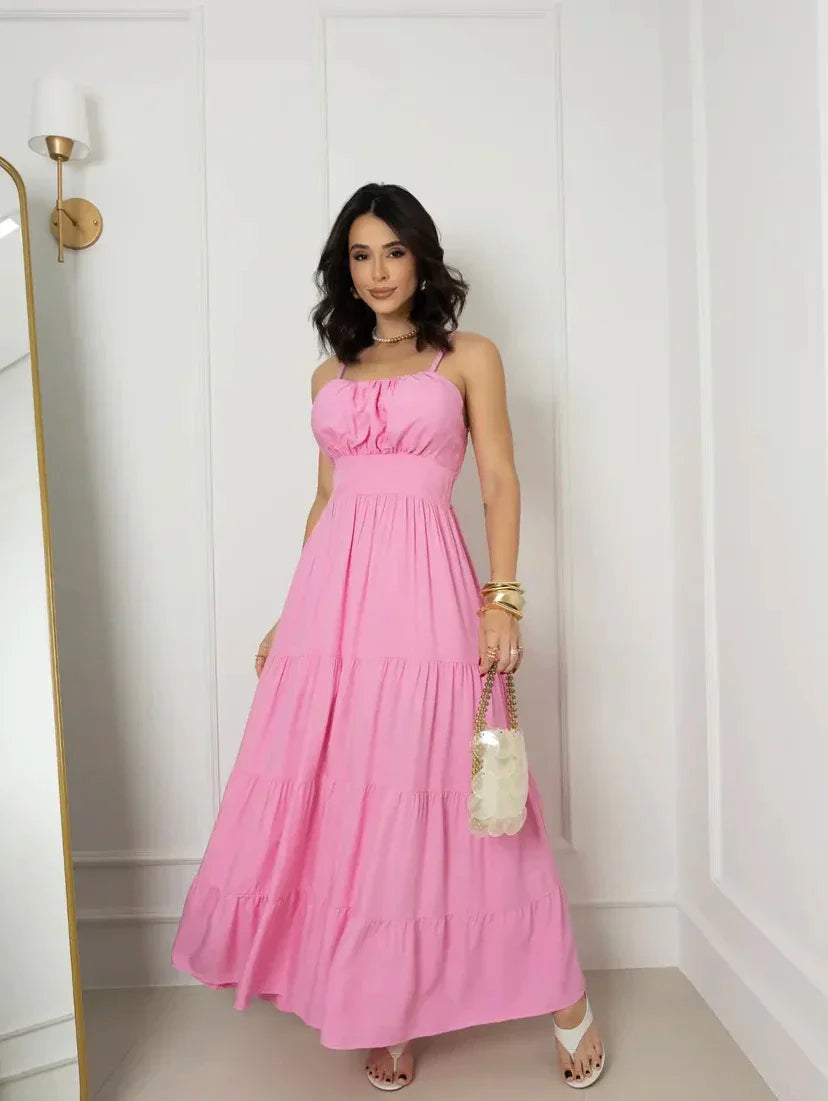 Vestido longo rosa REF. 9245