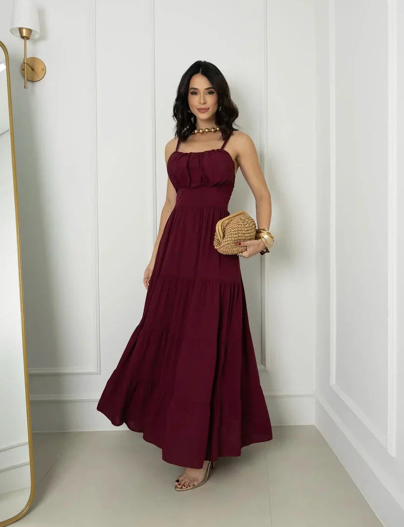 Vestido longo vinho REF. 9245