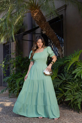 Vestido longo verde claro REF. 9789