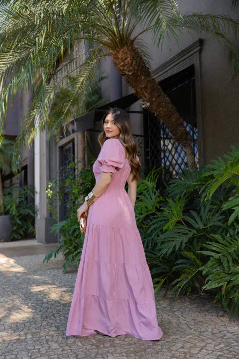 Vestido longo rosa claro REF. 9789